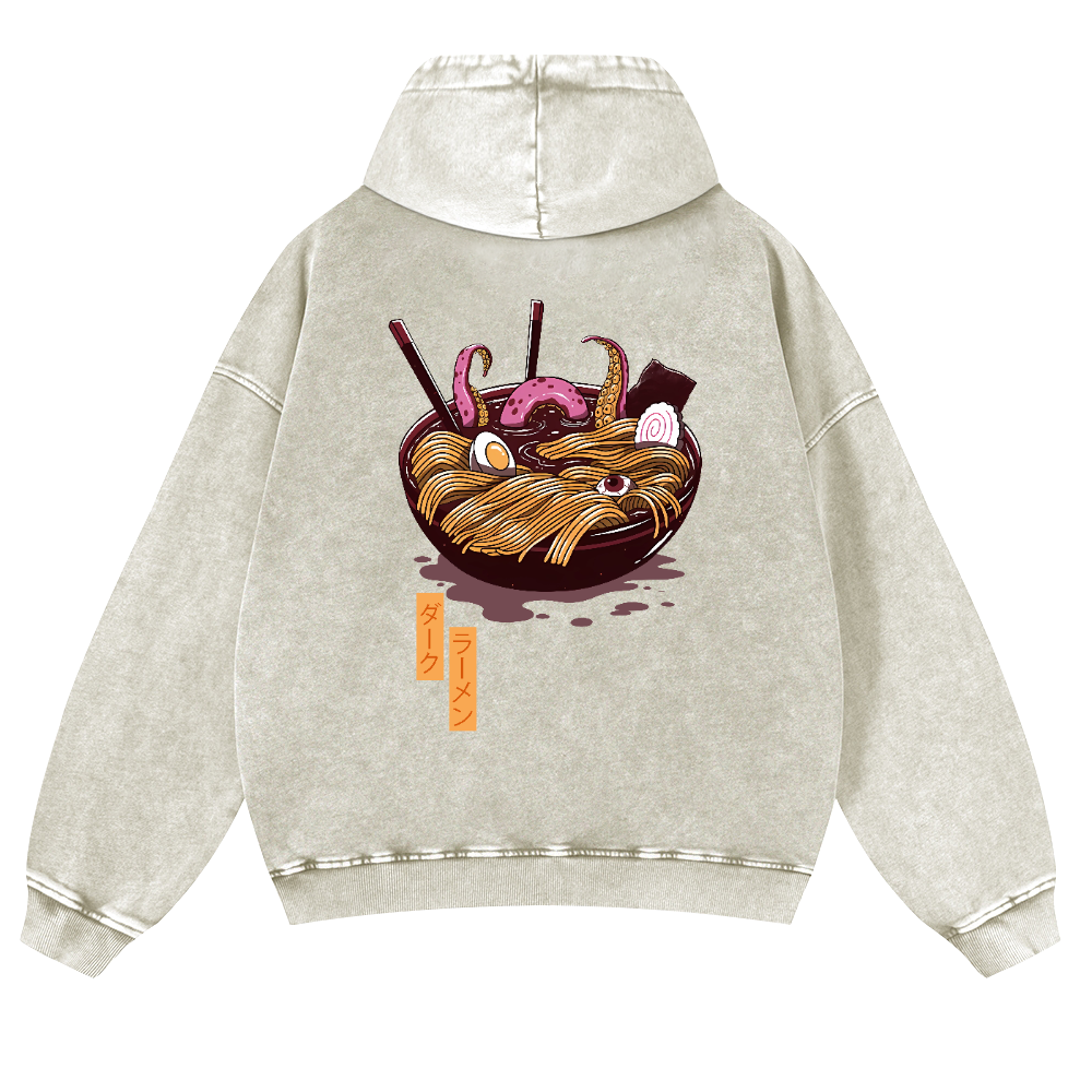 Ramen Vintage Washed Cotton Back Art Hoodie