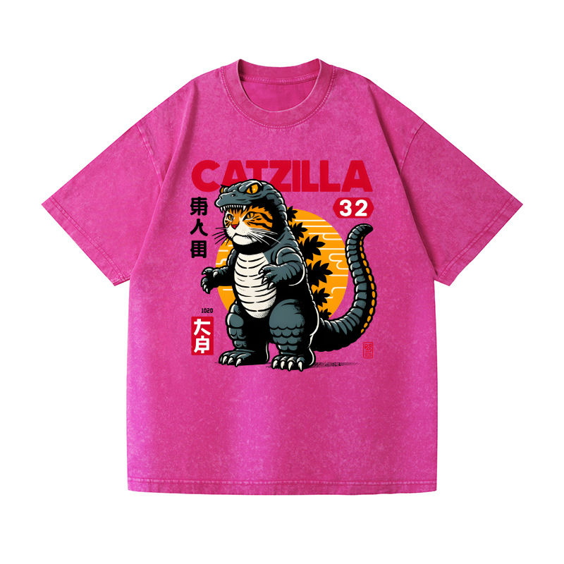 Catzilla Vintage Wash Japanese Design T-Shirt
