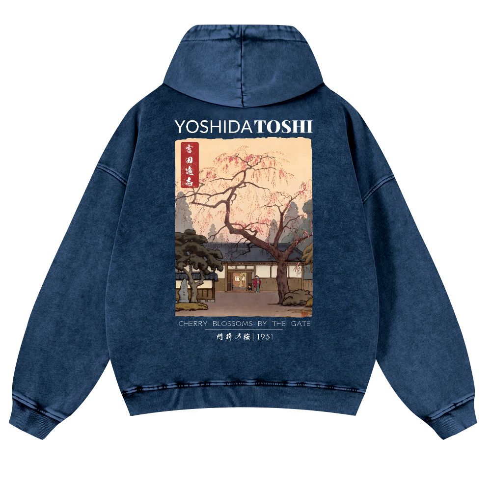 Yoshida Toshi Vintage Washed Cotton Back Art Hoodie