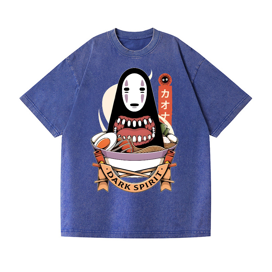 Ramen Ghibli No Face Kaonashi Vintage Wash Japanese Design T-Shirt