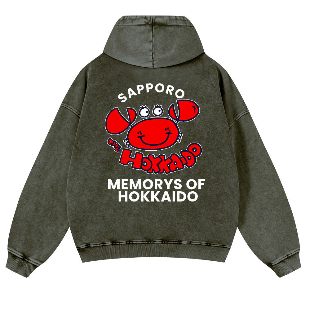 Sapporo Vintage Washed Cotton Back Art Hoodie