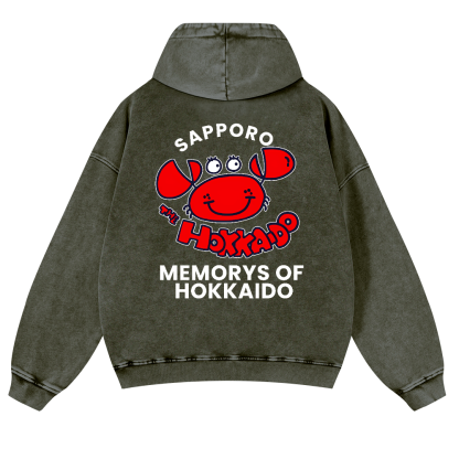 Sapporo Vintage Washed Cotton Back Art Hoodie