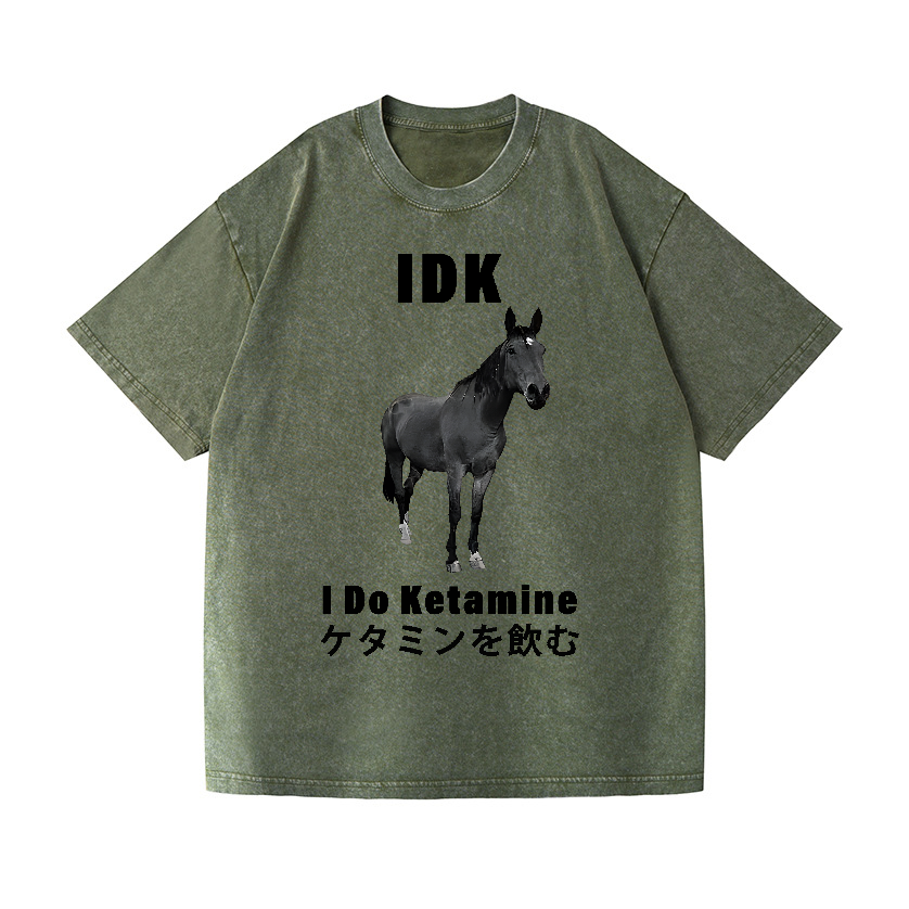 Ketamine Horse Vintage Wash Japanese Design T-Shirt