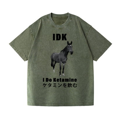 Ketamine Horse Vintage Wash Japanese Design T-Shirt