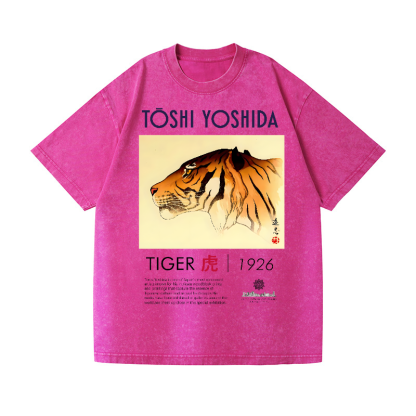 Toshi Yoshida Tiger Vintage Wash Japanese Design T-Shirt – Japan-tiger
