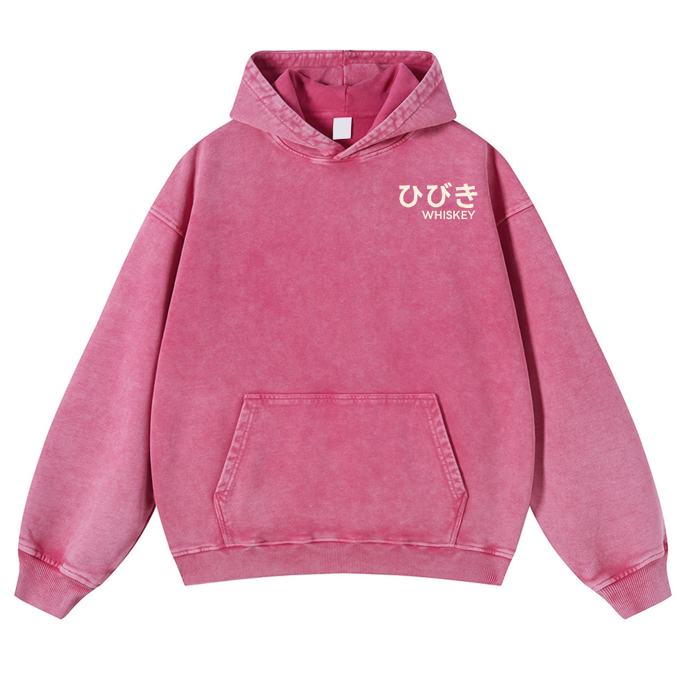 Hibiki Whisky Vintage Washed Cotton Back Art Hoodie