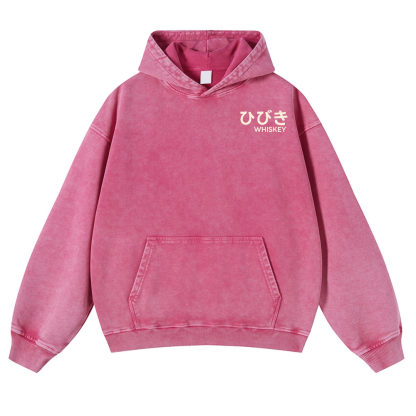 Hibiki Whisky Vintage Washed Cotton Back Art Hoodie