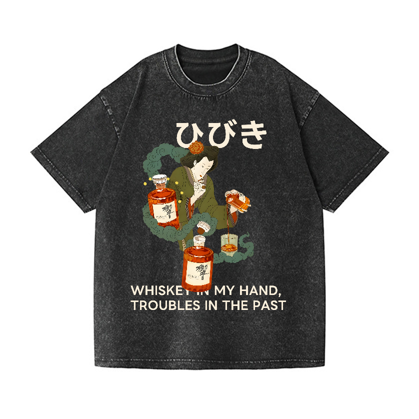 Hibiki Vintage Wash Japanese Design T-Shirt