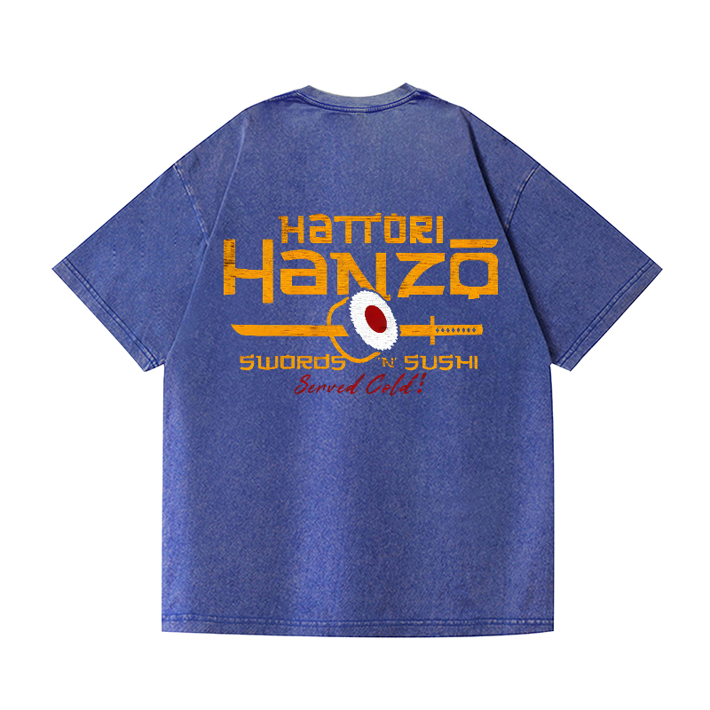 Katana Vintage Wash Japanese Design Back Art T-Shirt