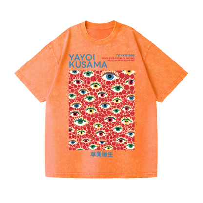 Yayoi Kusama eyes Vintage Wash Japanese Design T-Shirt