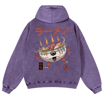 Ramen Vintage Washed Cotton Back Art Hoodie