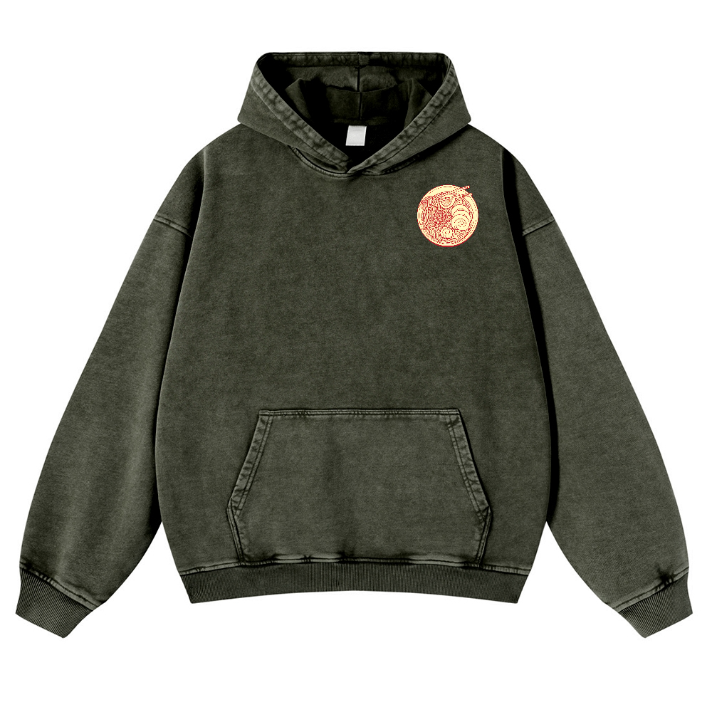 Ramen Vintage Washed Cotton Back Art Hoodie