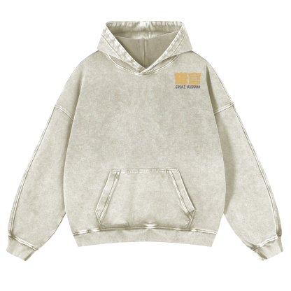 Kamakura Daibutsu Great Buddha Vintage Washed Cotton Back Art Hoodie