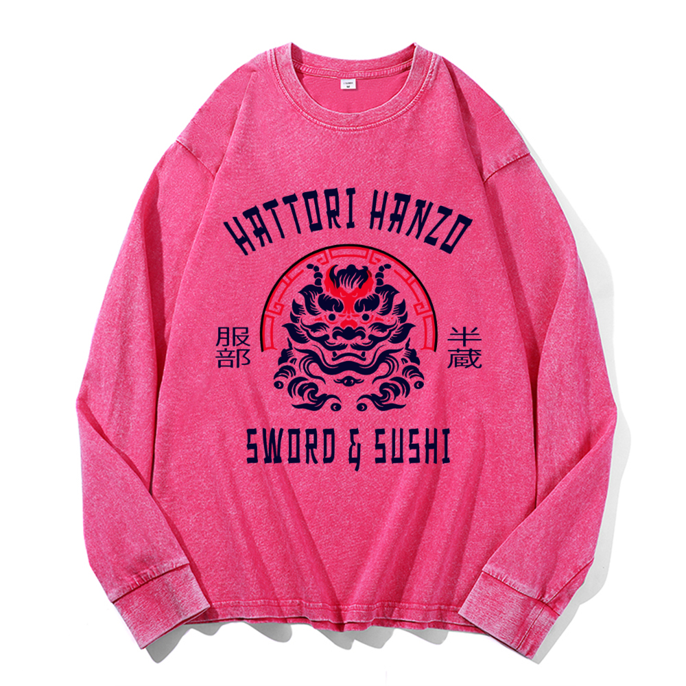 Hattori Hanzo Komainu Vintage Cotton Wash Crewneck Sweatshirt