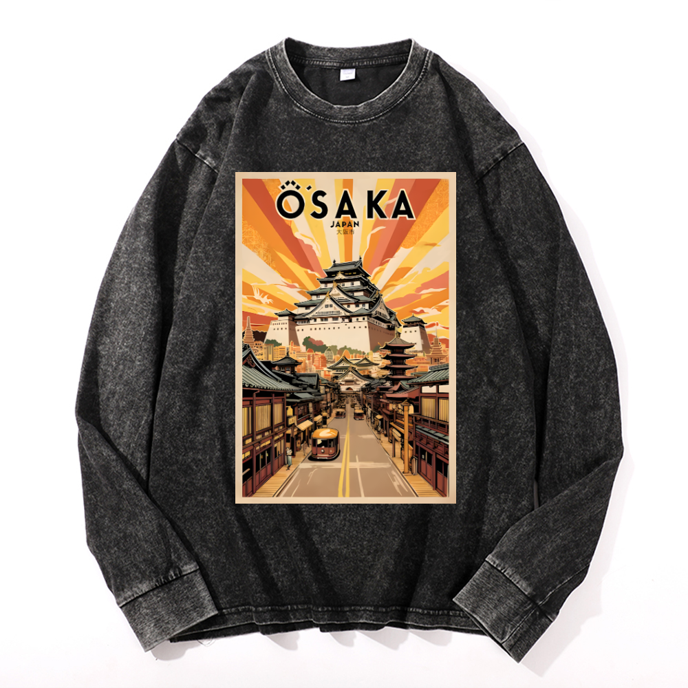 Osaka Vintage Cotton Wash Crewneck Sweatshirt