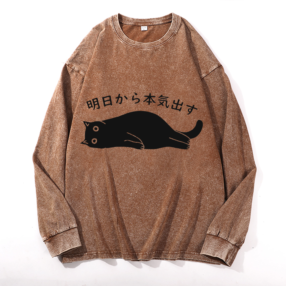 Get Serious from Tomorrow Onwards Vintage Cotton Wash Crewneck Sweatshirt