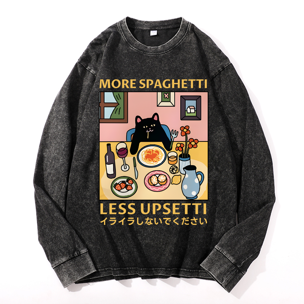 Spaghetti Vintage Cotton Wash Long-sleeve T-shirt