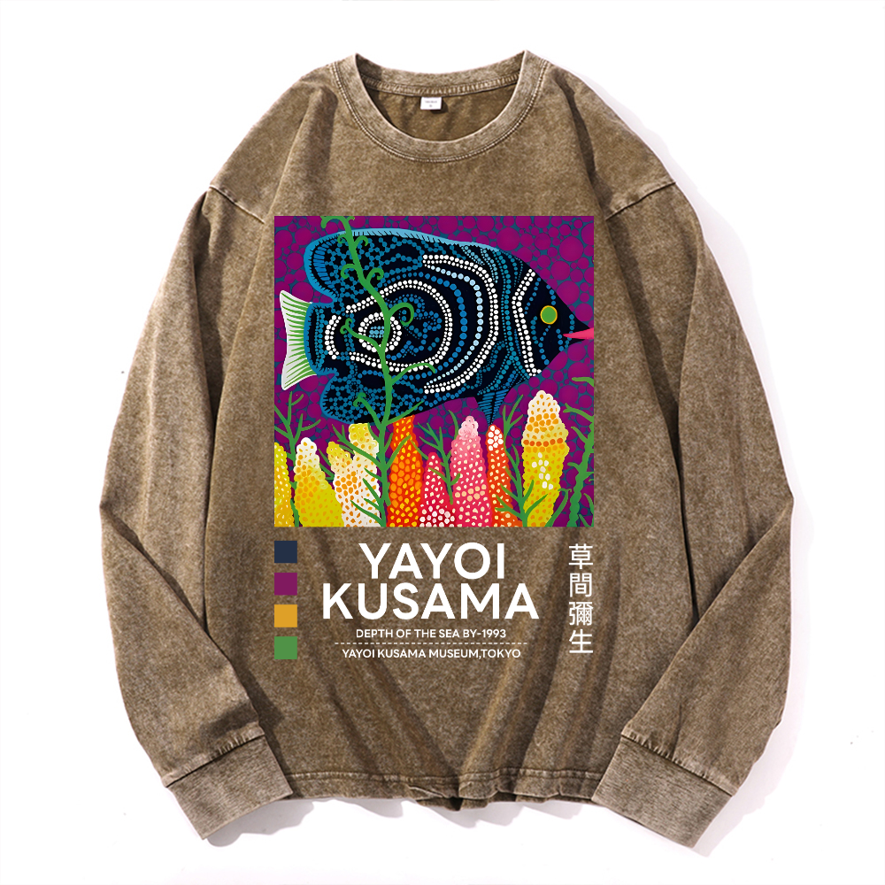 Yayoi Kusama Vintage Cotton Wash Long-sleeve T-shirt