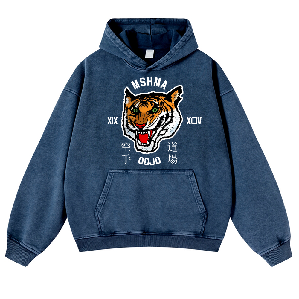 MSHMA Dojo Tiger Vintage Washed Thick Cotton Hoodie