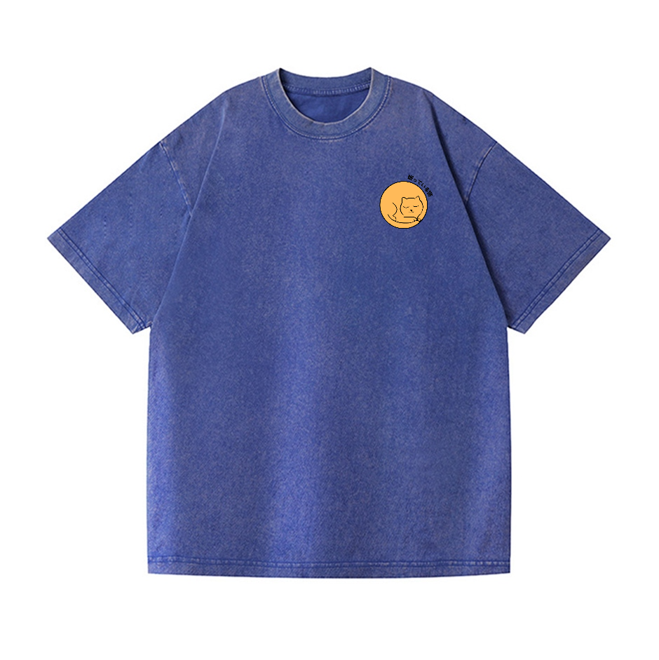 Daisy Cat Vintage Wash Japanese Design Back Art T-Shirt