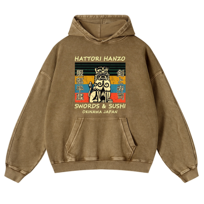 Hattori Hanzo Vintage Washed Thick Cotton Hoodie
