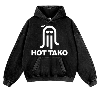 Hot Tako Octopus Vintage Washed Thick Cotton Hoodie
