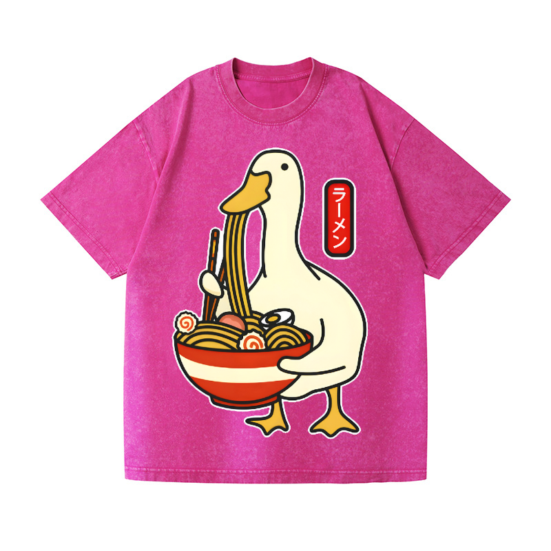 Duck and Ramen Vintage Wash Japanese Design T-Shirt