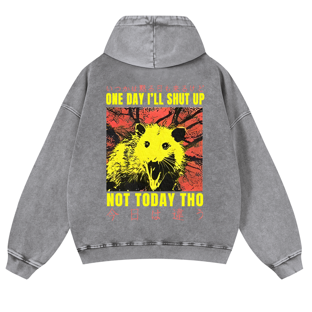 No Silence Today Vintage Washed Cotton Back Art Hoodie
