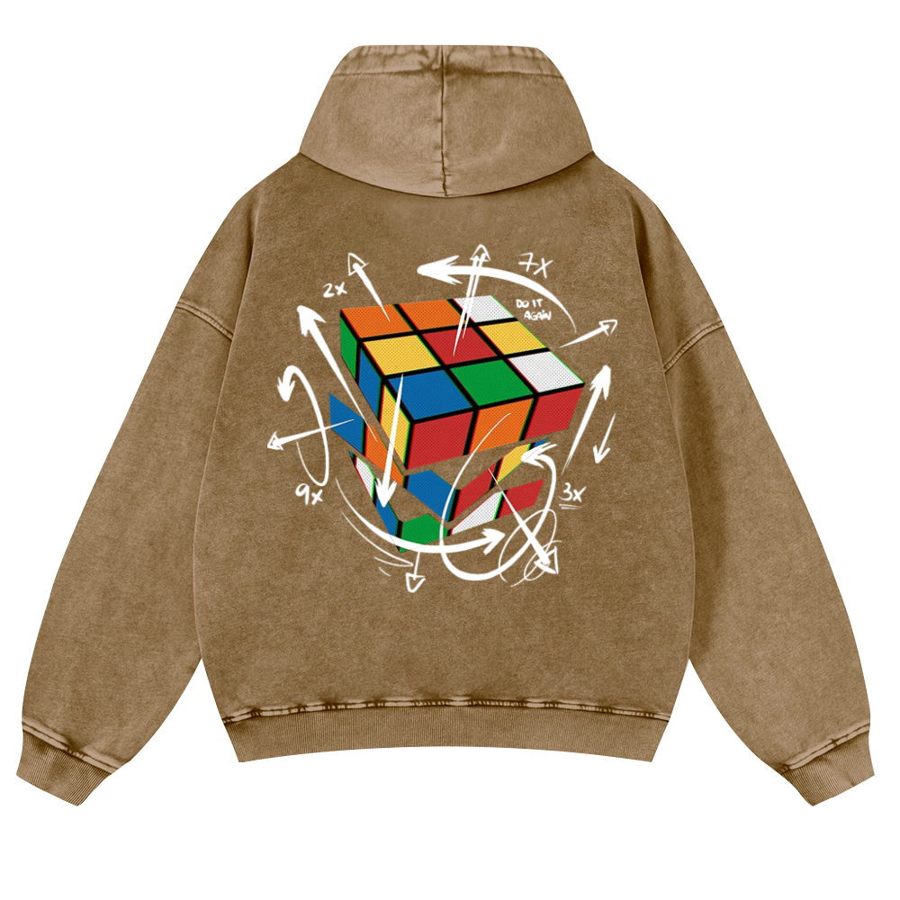 The Cube's Formula Vintage Washed Cotton Back Art Hoodie