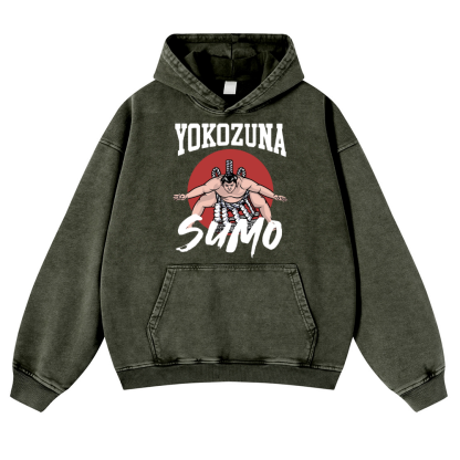 Yokozuna The Highest Honor in Sumo Vintage Washed Thick Cotton Hoodie