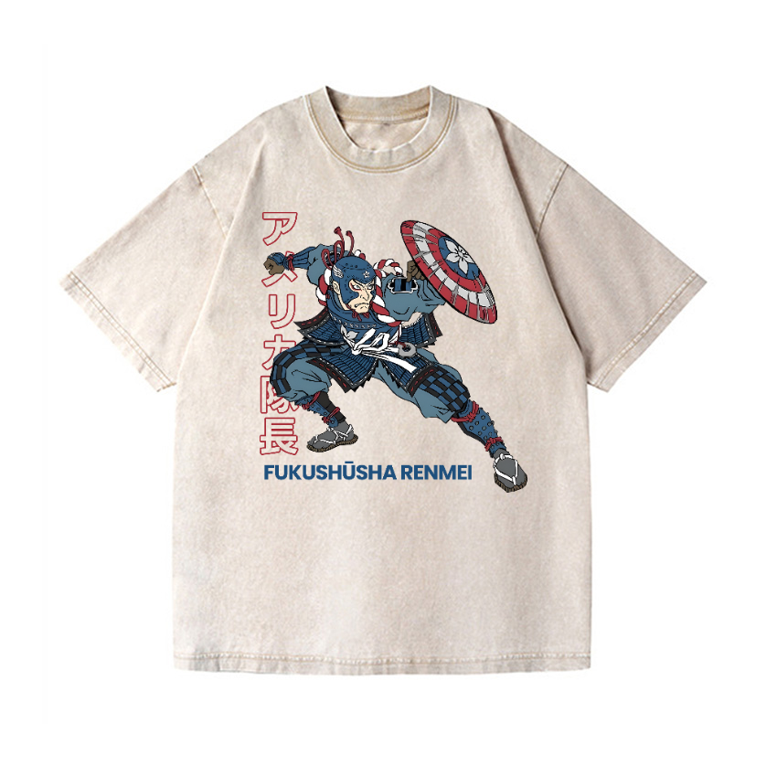 Captain Ukiyoe Vintage Wash Japanese Design T-Shirt