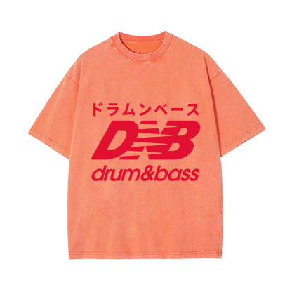 Drum and Bass Vintage Wash Japanese Design T-Shirt