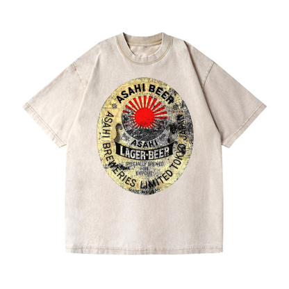 Asahi Beer Vintage Wash Japanese Design T-Shirt