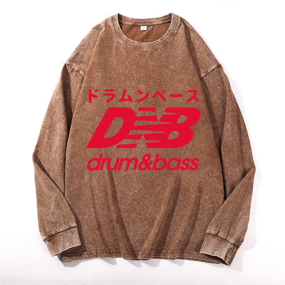 Drum and Bass Vintage Cotton Wash Crewneck Sweatshirt