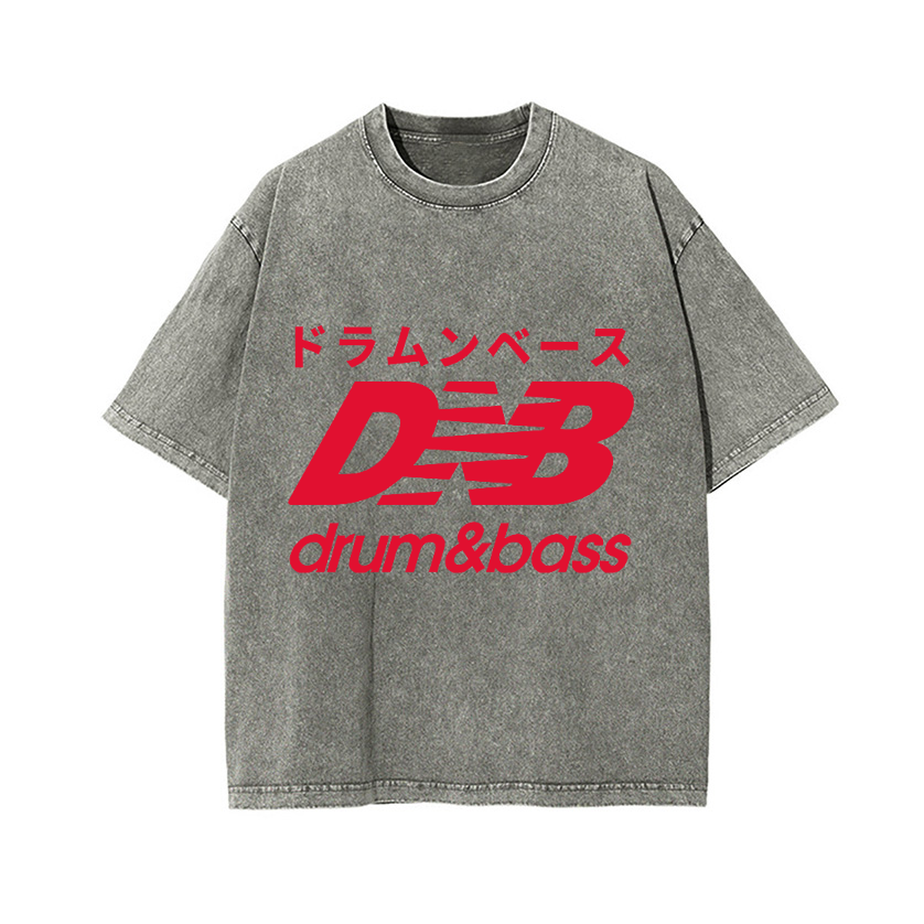 Drum and Bass Vintage Wash Japanese Design T-Shirt