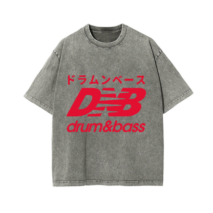 Drum and Bass Vintage Wash Japanese Design T-Shirt