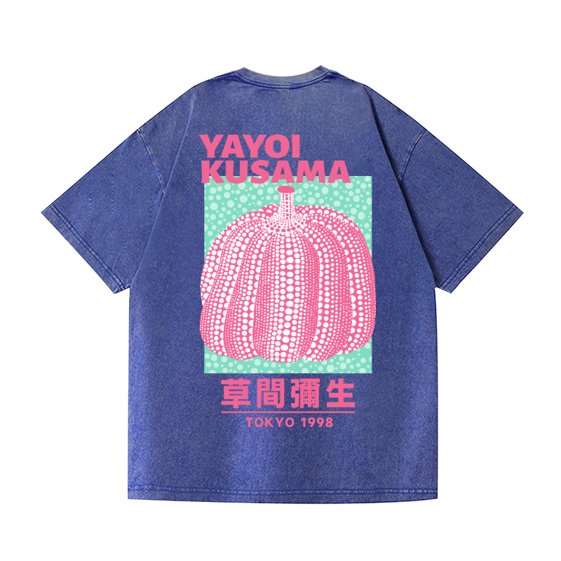 Yayoi Kusama Pumpkin Vintage Wash Japanese Design Back Art T-Shirt