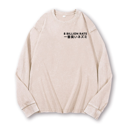 Rat Vintage Washed Cotton Back Art Long-sleeve T-shirt