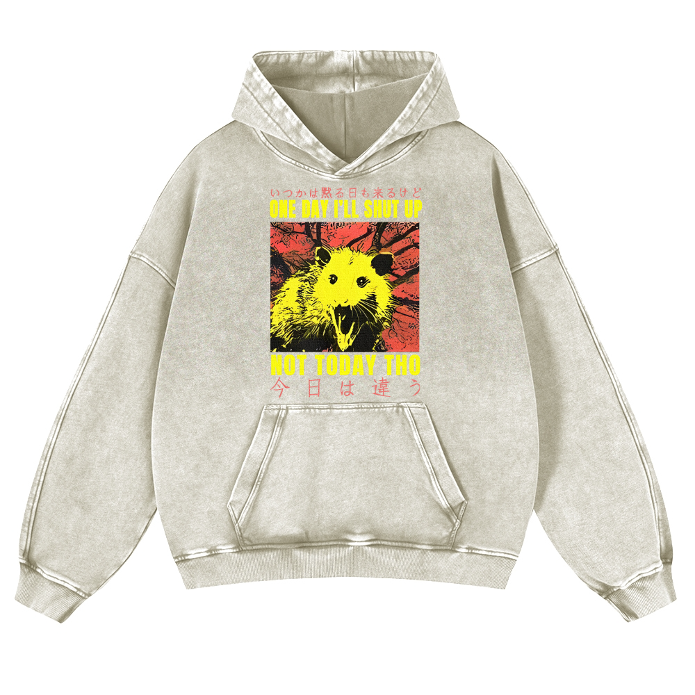 No Silence Today Vintage Washed Thick Cotton Hoodie