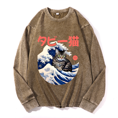 Vintage Cotton Wash Crewneck Sweatshirt