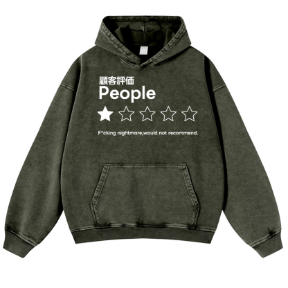 People Vintage Washed Thick Cotton Hoodie