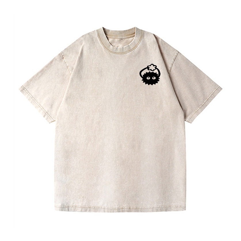 Ghibli Totoro No Face Kaonashi Vintage Wash Japanese Design Back Art T-Shirt