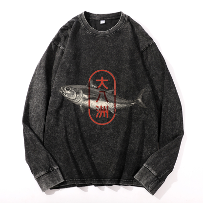 Great Eight Islands of Japan Vintage Cotton Wash Crewneck Sweatshirt