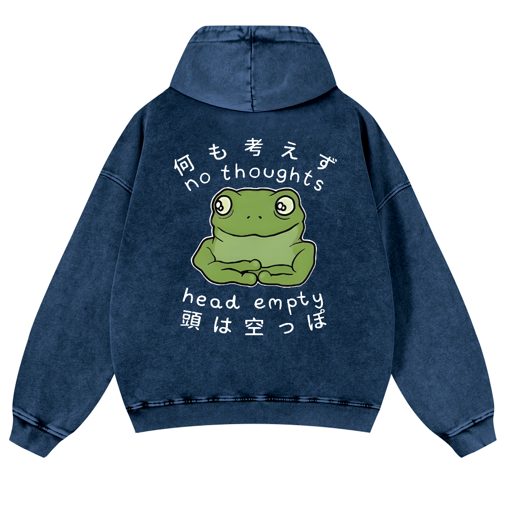 Frog Vintage Washed Cotton Back Art Hoodie
