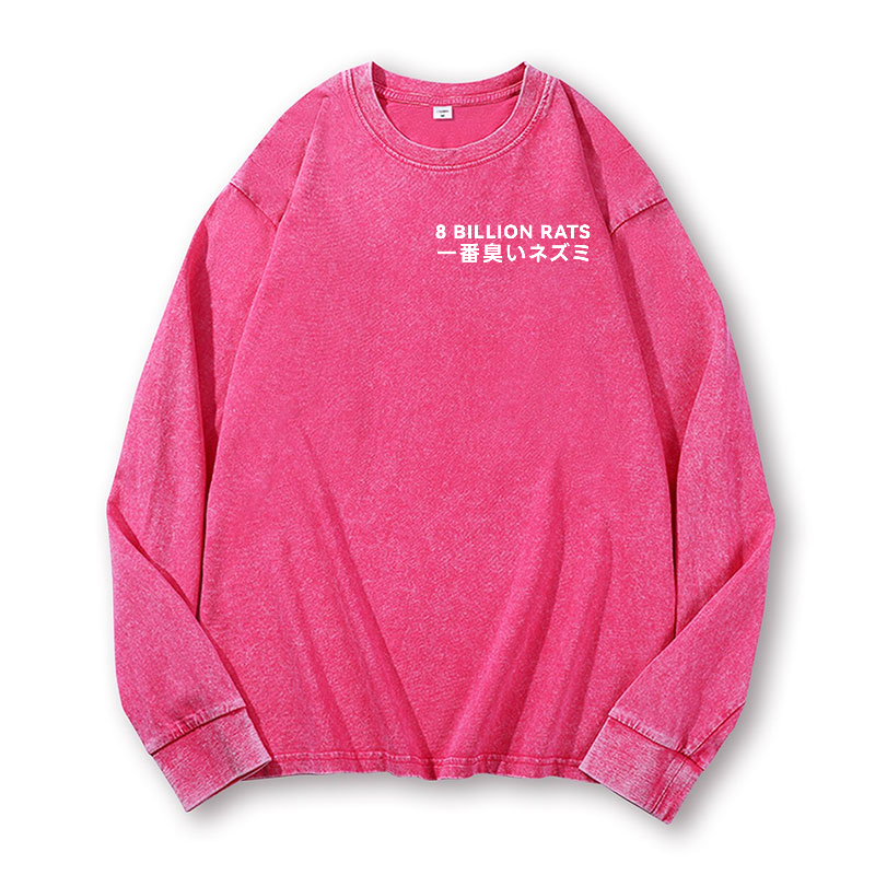 Rat Vintage Washed Cotton Back Art Long-sleeve T-shirt