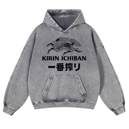 Kirin Brewery Vintage Washed Thick Cotton Hoodie
