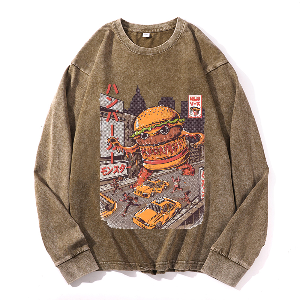 Hamburger Vintage Cotton Wash Crewneck Sweatshirt