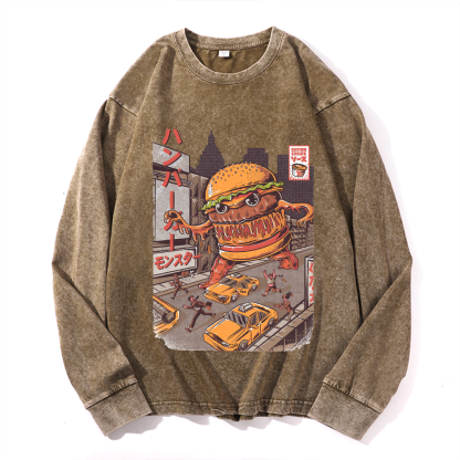 Hamburger Vintage Cotton Wash Crewneck Sweatshirt