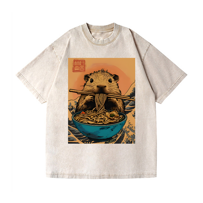 Guinea Pig Ramen Vintage Wash Japanese Design T-Shirt