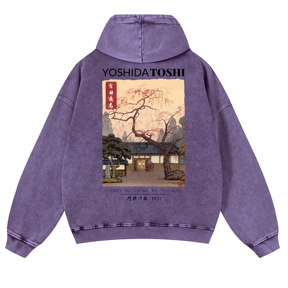 Yoshida Toshi Vintage Washed Cotton Back Art Hoodie